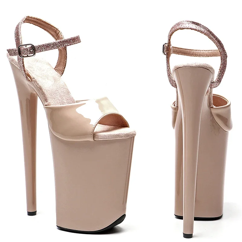 Leecabe-Sandalias de tacón alto con plataforma y purpurina, zapatos de Pole Dance, 23CM / 9 pulgadas