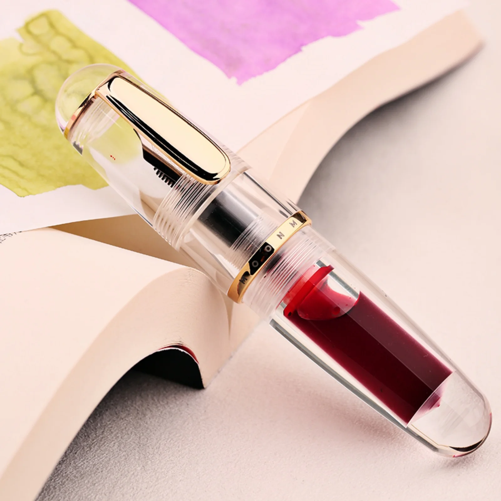 Majohn Q1 Mini Fountain Pen Beautiful Resin Short Pocket Pen Portable Smooth Iridium EF F Nib Gift Pen School Stationery