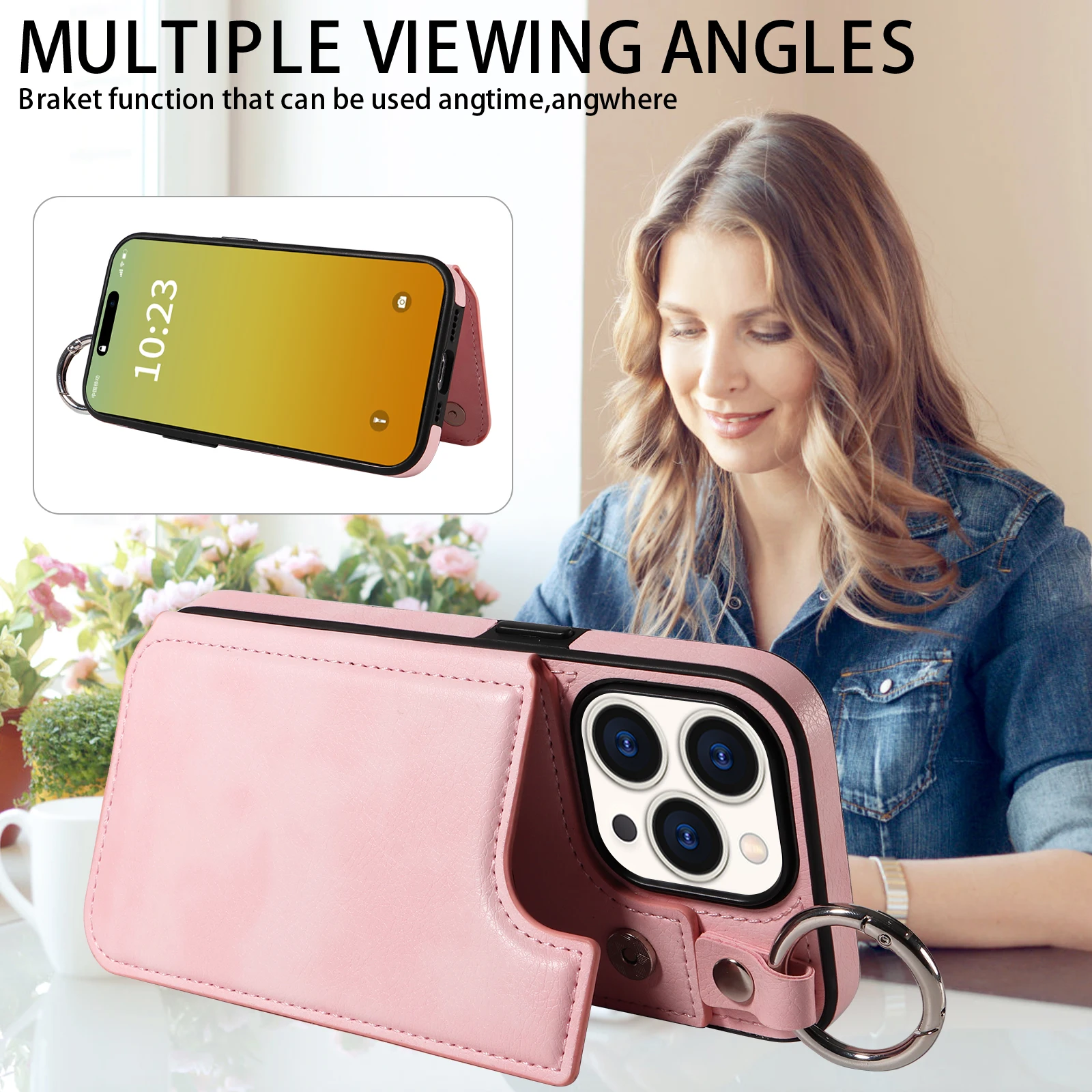 

YIKAYU Mobile Leather Pocket Cover Skin Stand Card Holder Wallet Phone Case For iPhone X XS XR 11 12 13 14 15 Plus 16 Pro Max