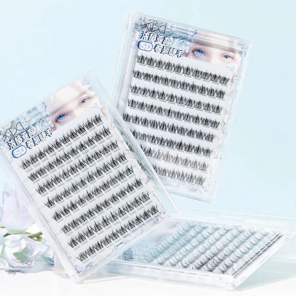

5D Glue-Free Fake Lashes Soft 100Clusters Segmented Eyelashes Bundles Resuable Makeup Self-adhesive False Eyelashes Makeup Tool