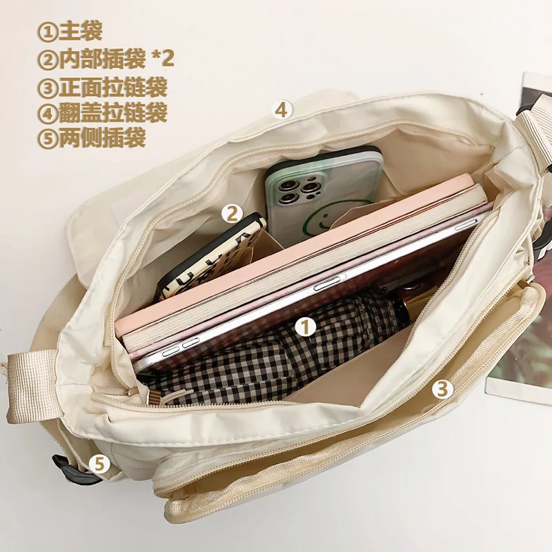 The 2025 new Sanrio Cava Yugui dog travel shoulder bag fashionable teenager messenger bag school canvas messenger bag