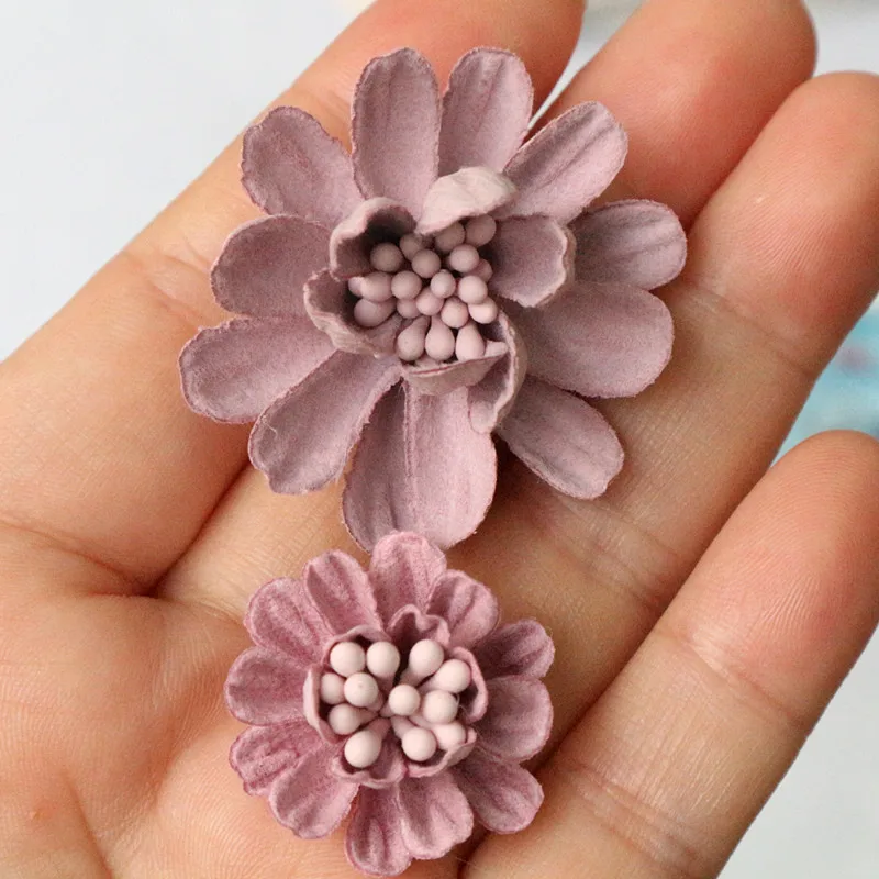 5Pcs/Lot 2.5CM 4CM 3D Simulation Fabric Decoration Flower Head For DIY Accessories Dress Hats Shoes Decor