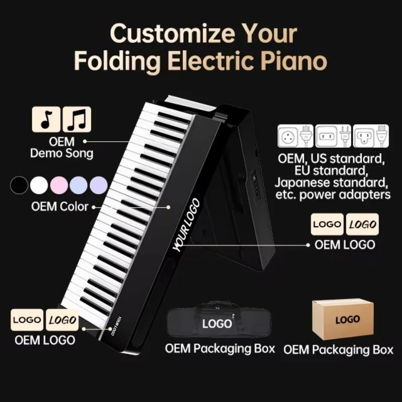 88-Key Electronic Piano With For Midi Sustain Pedal Portable Digital Keyboard Including Bag Plastic