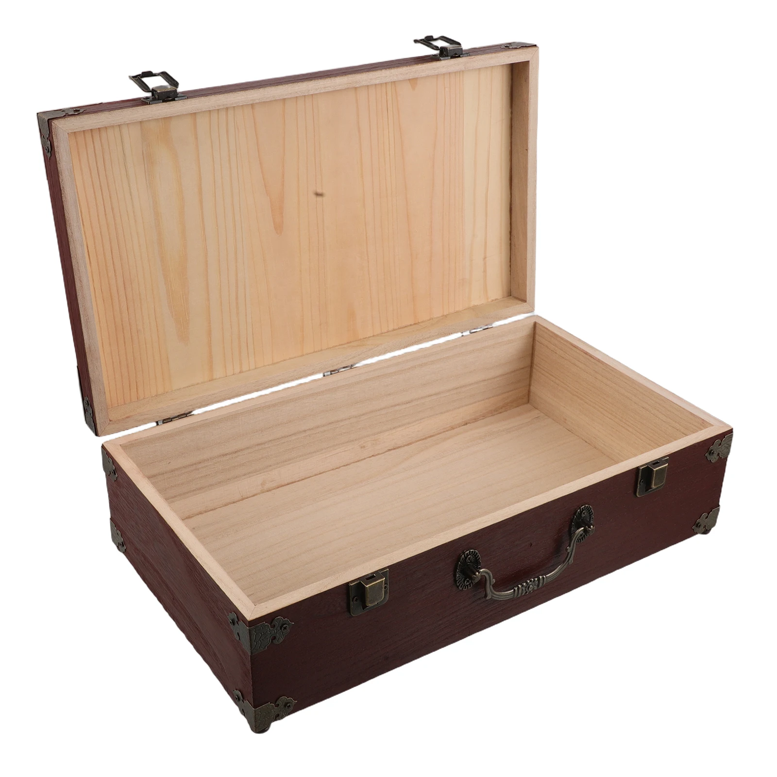 

Vintage Wooden Storage Box With Handle Multifunctional Jewelry Organizer Business Card Holder Decorative Home Office Gift