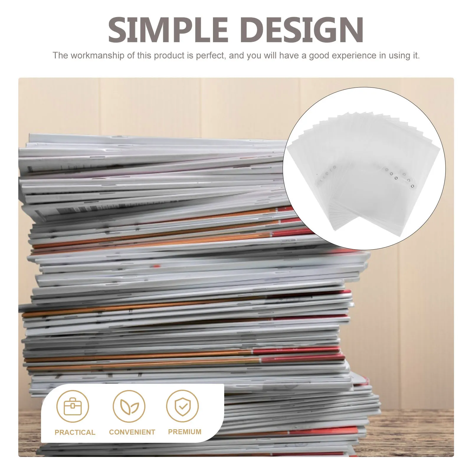 

12pcs Clear File Folder Document Organizer Portable Lightweight PP Material Large Capacity Transparent Envelope for Office