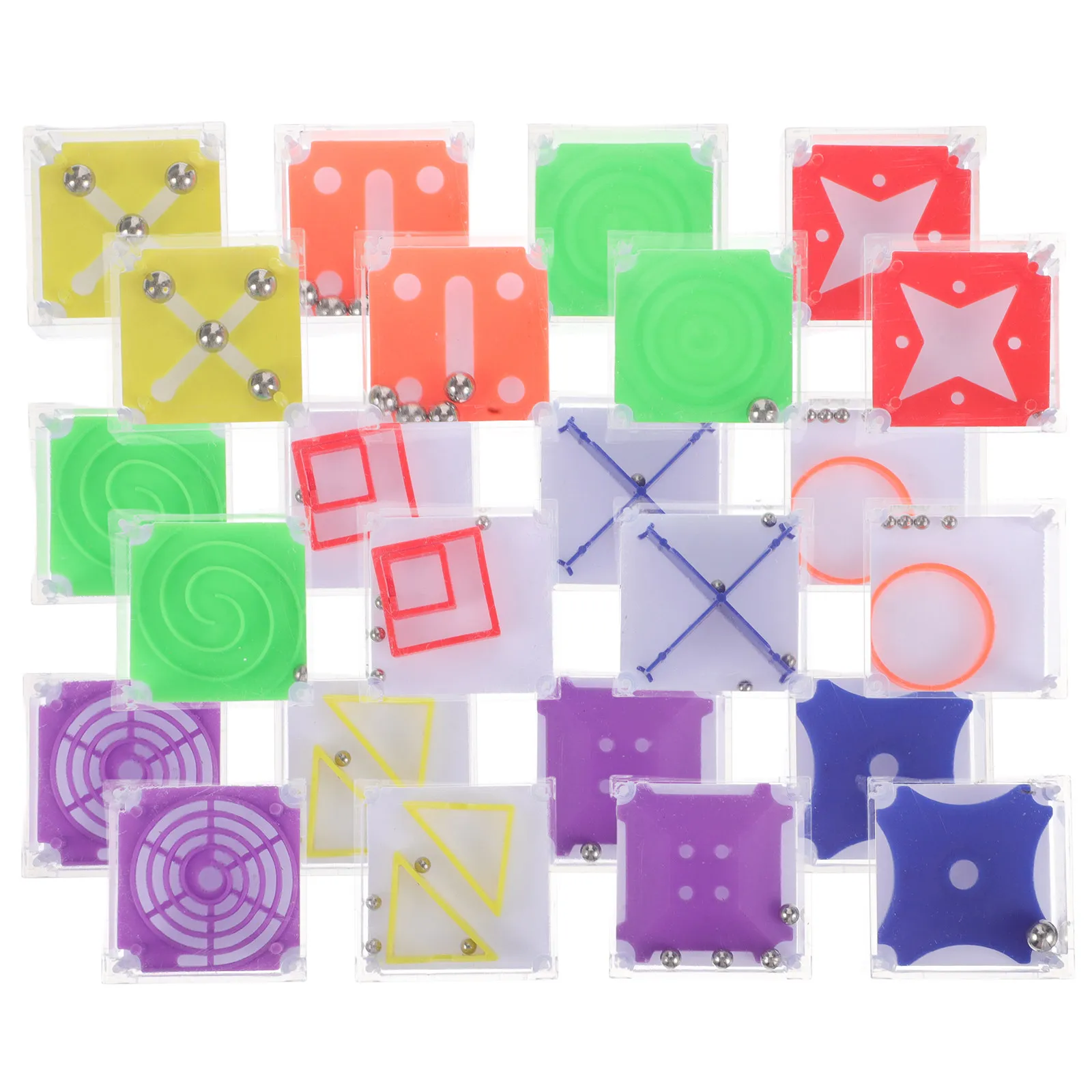 24Pcs Mini Puzzle Maze Ball Game Handheld Brain Teaser for Children Adults Stress Relief Cognitive Development Hand Eye