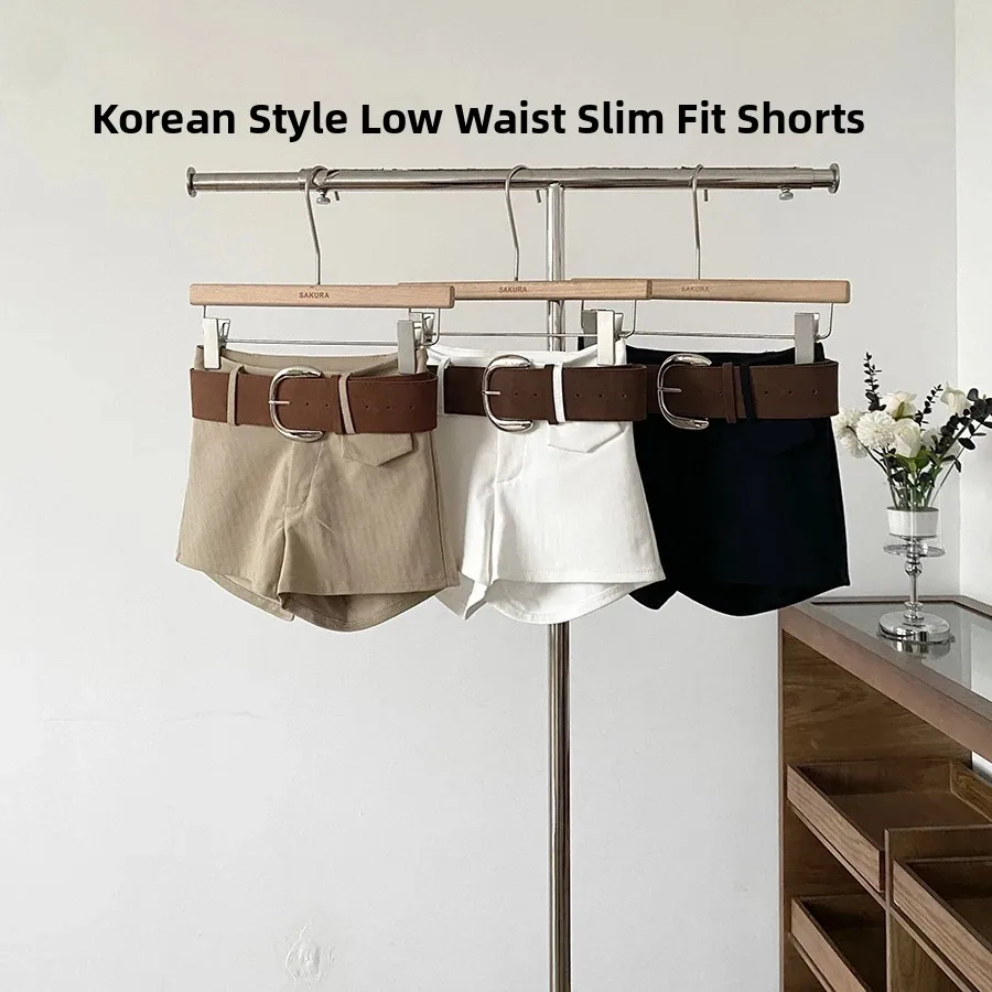 Retro High-Waist Bodycon Shorts Spicy Girl Style Tight-Fitting Butt-Hugging Hot Pants Casual Straight Leg Pants for Women