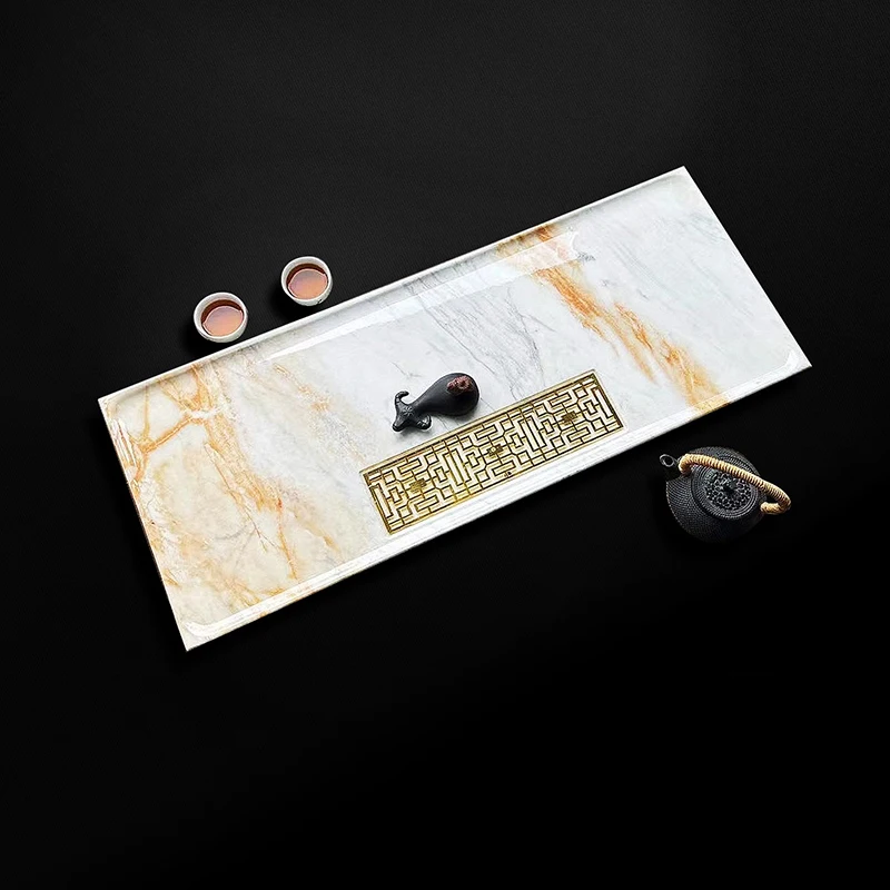 

Dining Hospitality Tea Tray Serving Decorative Luxury Accessories Office Drainage Tea Tray Living Room Bandejas Home Products