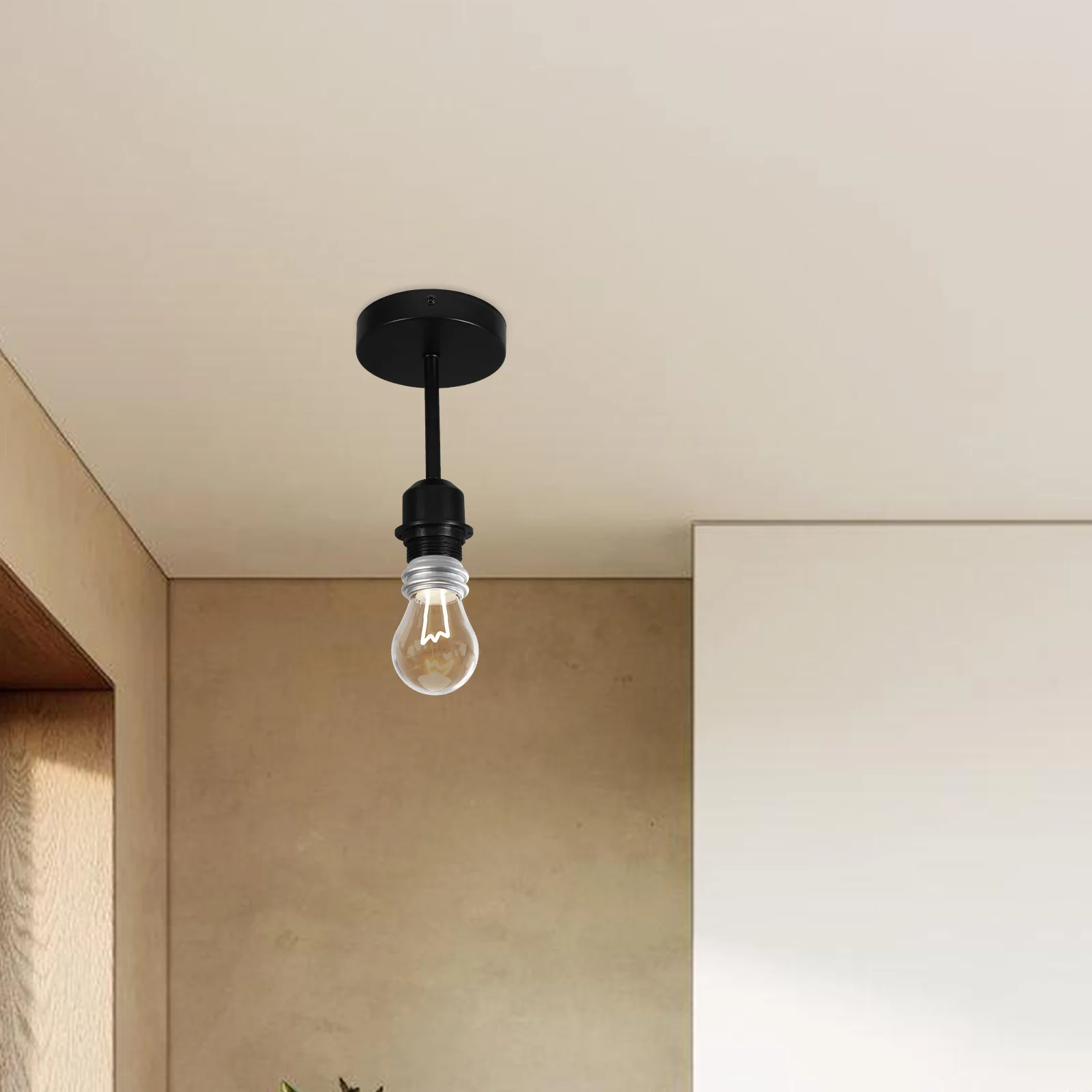 

E27 Ceiling Light Base Metal Lamp Holder Easy Install Versatile Home Decor DIY Friendly Metal Lamp Holder E27 Screw Light Socket
