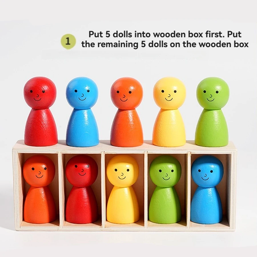 Children montersorri Education Toy Color match toy Guess Doll Color Learning color Game Early education Preschool toy for Kids