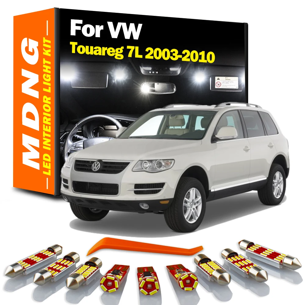18Pcs LED Wewnętrzne światło bagażnika Drzwi kopuły Zestaw żarówek samochodowych do VW Touareg 7L 2003 2004 2005 2006 2007 2008 2009 2010 Canbus