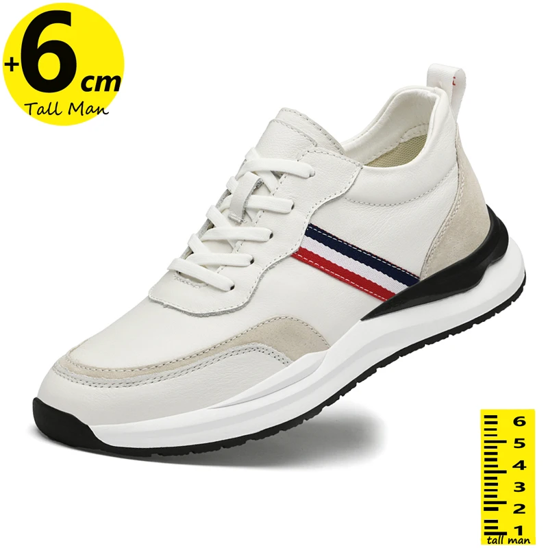 Man Shoes Elevator Sports Sneakers for Men Height Increase Insole 6CM Platform Soles