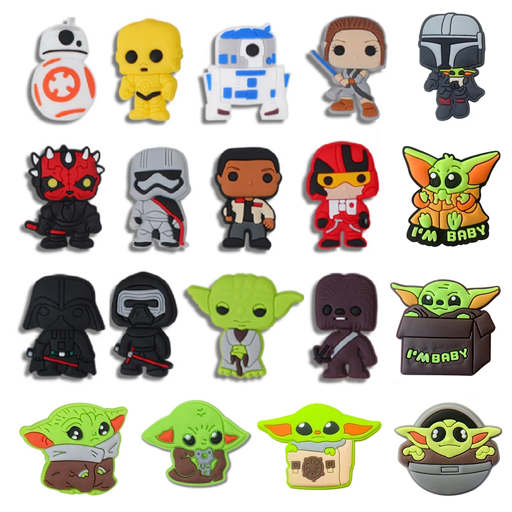 8-55pcs 미니소 디즈니 만화 신발 참 장식품 PVC 클로그 샌들 정원 신발 액세서리 장식 버클 어린이 친구 선물용