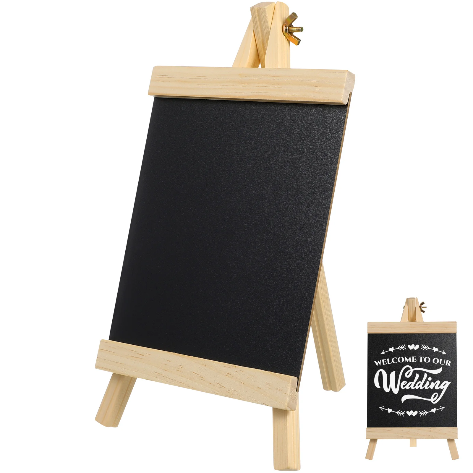 Placa de madeira média com suporte, mensagem autônoma, quadro negro para exibição de mesa de casamento, placa de menu de cozinha