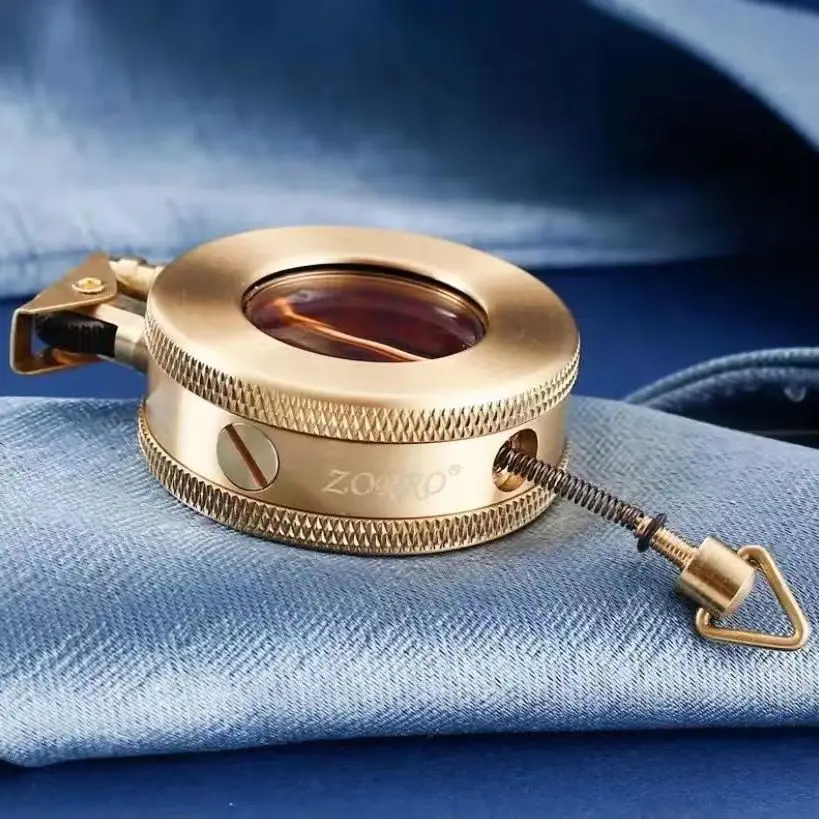 2022 ZORRO New Transparent Layer Warehouse Retro Kerosene Lighter Gift Collection Small and Convenient Original Copper Lighter