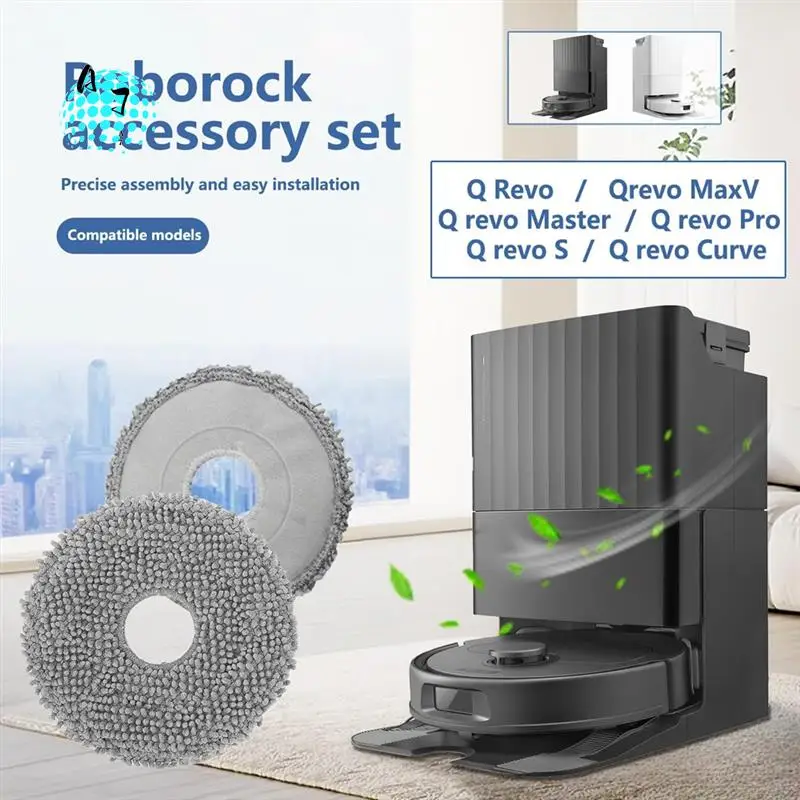 

A07F-Compatible Accessories With Mop For Roborock Q Revo/Qrevo S/Qrevo Master/Qrevo Curve/Qrevo Maxv,Washable Mop Pad