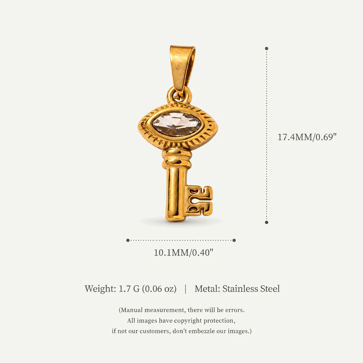 Edelstahl Modischer Einfacher Eleganter Bart Wei Hua Keks Schlüsselanhänger DIY Anhänger Charms Schmuckherstellung – Detail 6