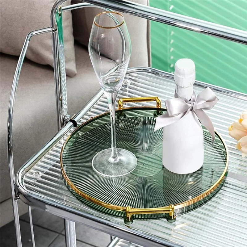 

Luxury Serving Tray,With Handles Cosmetic Perfume Makeup Display Multifunction Decorative Decorative Tray,Jewelry Tray A Durable