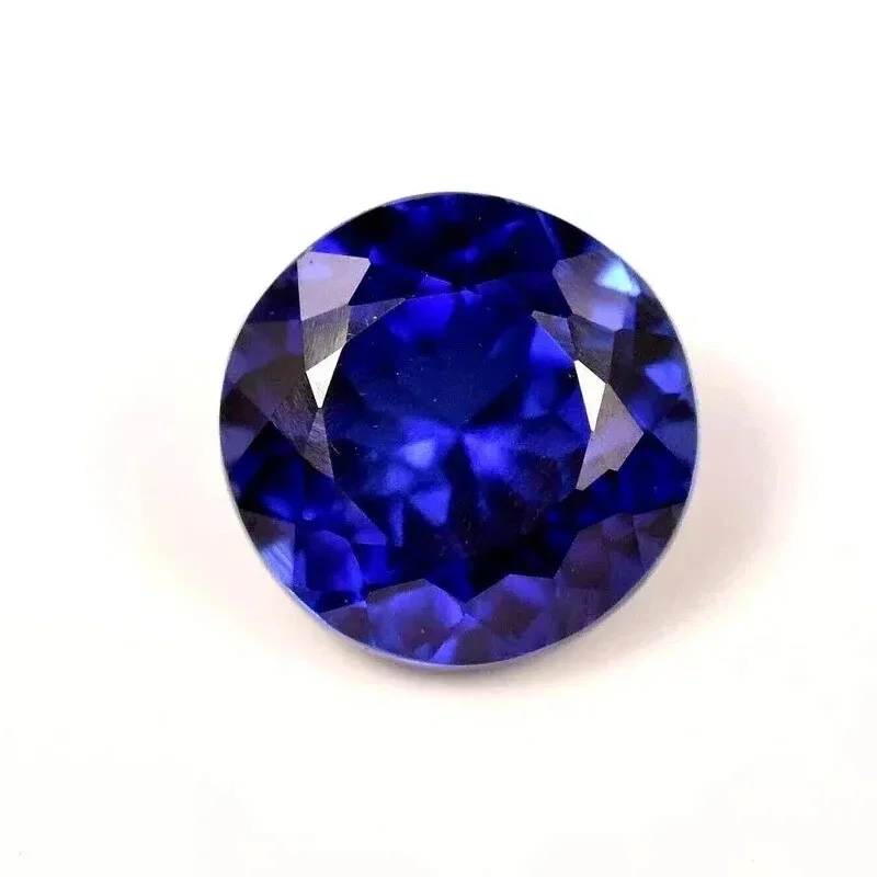 قطع طبيعي الياقوت الأزرق قطع مستديرة اكسيد الالمونيوم الاصطناعية 100% تمرير الماس القلم اختبار صنع المجوهرات أحجار كريمة مفكوكة