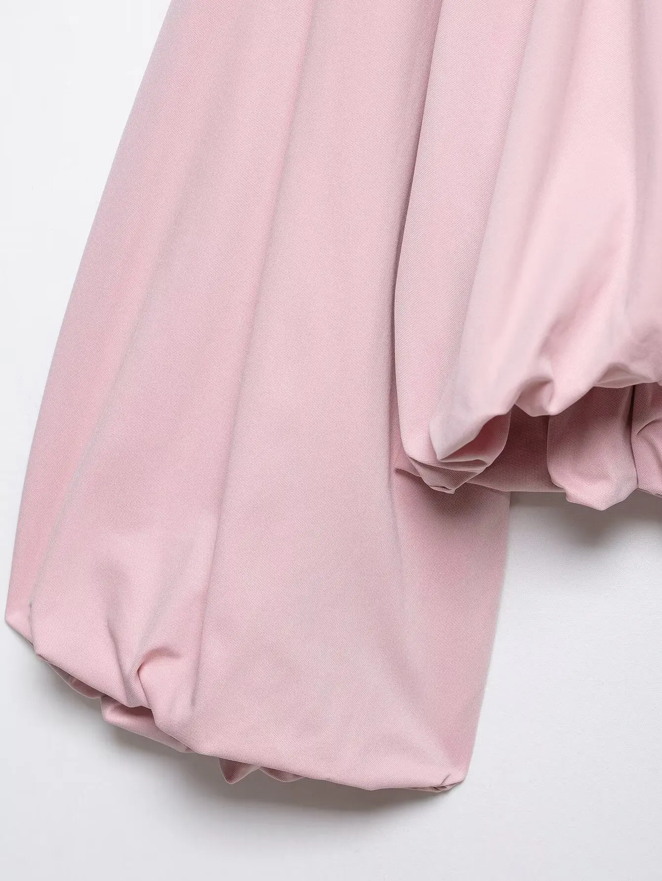 Women's Pink Lantern Sleeve Loose Fit Jacket for Spring
