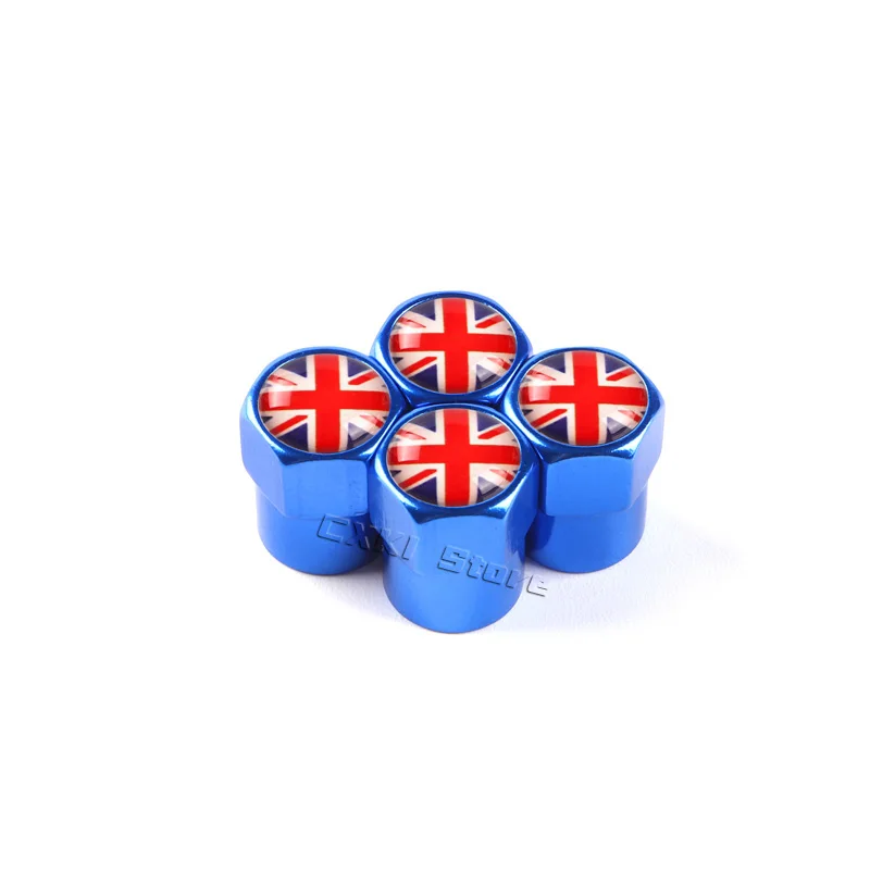 4Pcs UK Flag Car Wheel Tire Stem Air Valve Caps Covers For MINI COOPER S JCW F55 F56 R55 R56 R60 F60 Exterior Auto Accessories