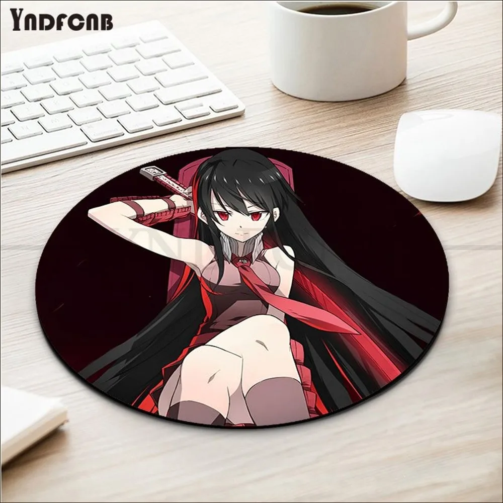 Anime Akame Ga Kill Gaming Mousepad, Pele Redonda Personalizada, Desktop, Mesa, Acessórios Kawaii, Almofada de Escrita para PC, Mouse Carpet