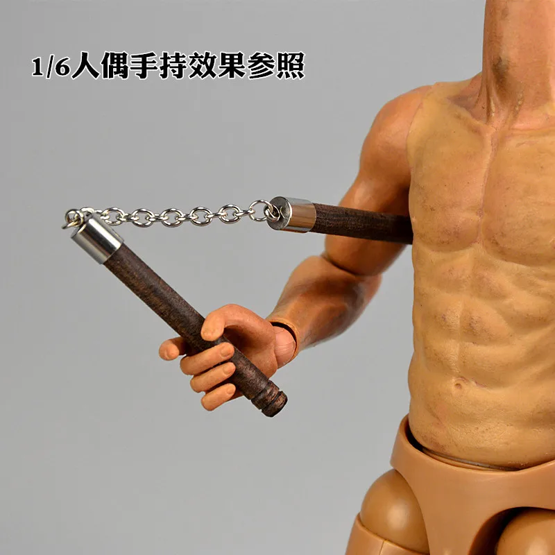 1/6 Soldier Weapon Accessories Wooden Nunchaku Model  fit 12\