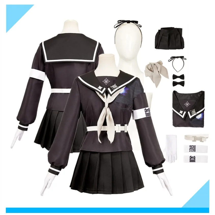 

Tsukumo Kako Cosplay Amemiya Darumi Costume Women Uniform Shirt Skirt Armbands Headband Outfits Halloween Carnival Party Suit