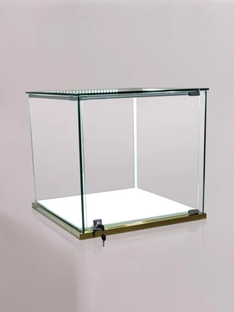 Custom.Transparent Glass Small Table Top Jewelry Display Cabinet Customized Dustproof Storage Showcase Cabinet Accessories