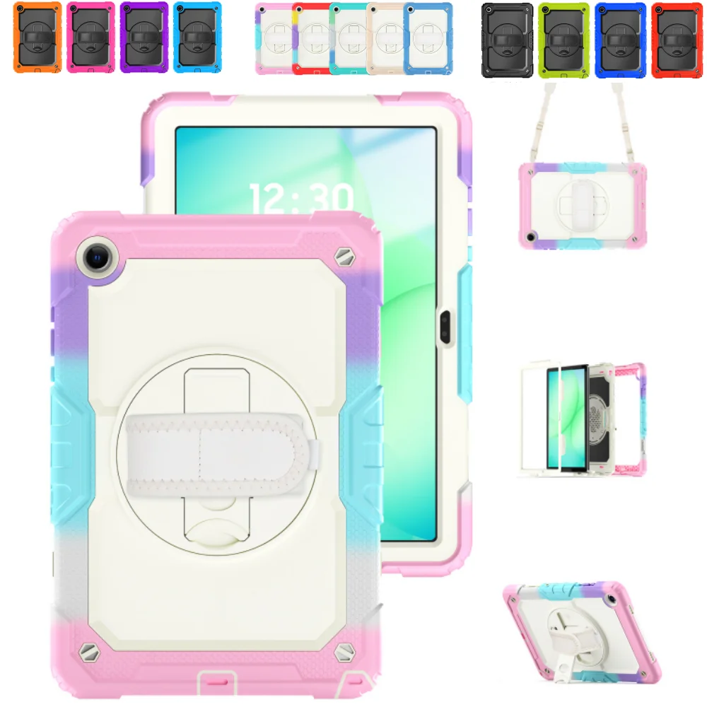 Heavy Duty Case for Samsung Galaxy Tab A11Plus 11 inch SM-X230 SM-X236 A9Plus 11 X210 X216B X218U Cover with PET film & Straps