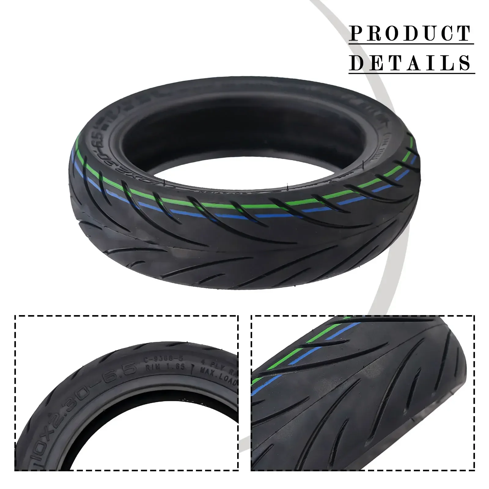 

For NIU KQI2 Electric Scooter Scooter Accessories Tubeless Tire 10x2 3 6 5 Rubber Wearproof Quick Installation