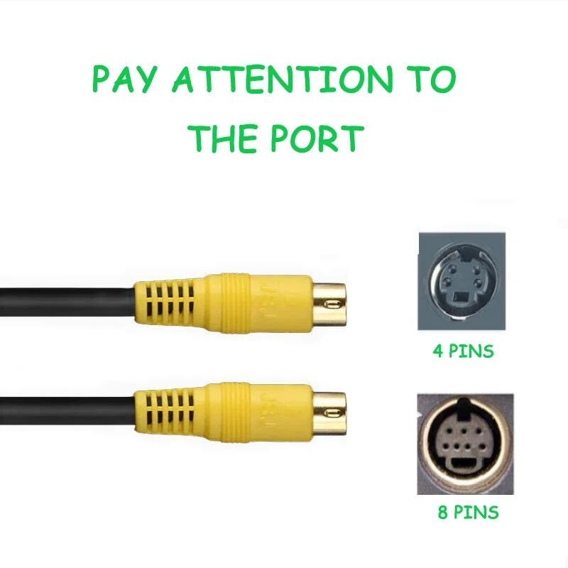 Línea de vídeo S de alta calidad, 4 pines, 4P, macho a macho, M/M, Cable s-vedio, salida de TV para TV, HDTV, DVD, VCR, LCD