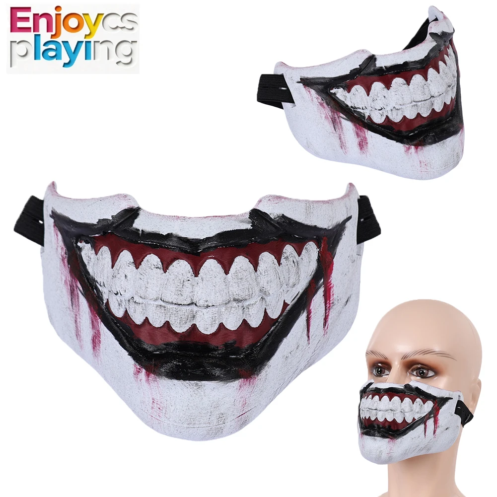 Scary Clown Funny Mask Prop Cosplay Costume Face Accessories Fantasia Disguise Roleplay Props Dress Up Halloween Carnival