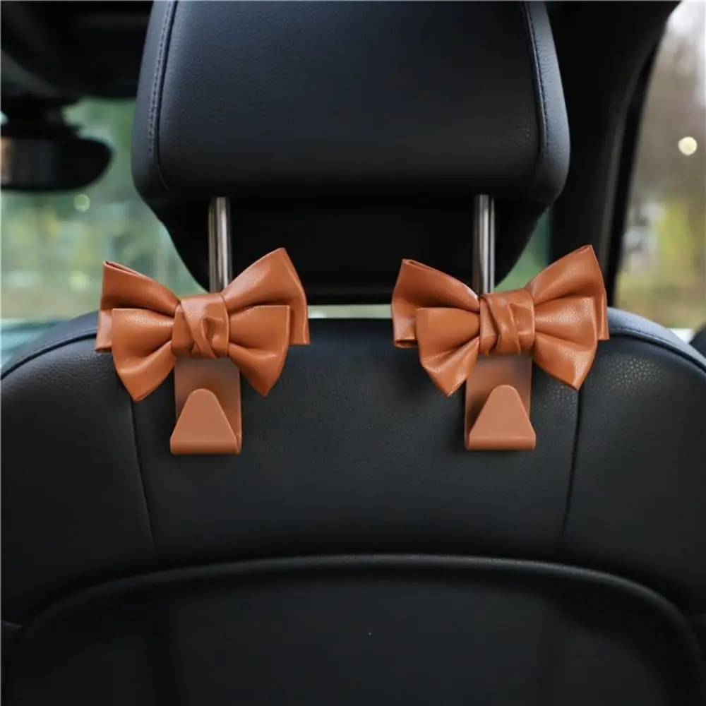 Fashion Bowknot Car Seat Back Hooks Space-saving Easy to Instal Bag Purse Holder Storage Organizer Car Accessories