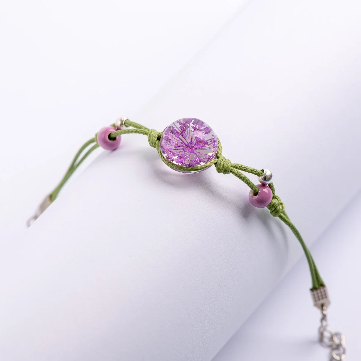 Crystal Transparency Flower Charms Bracelets Hand-made Glass Ball Chain & link bracelets&Bangles #EZ522