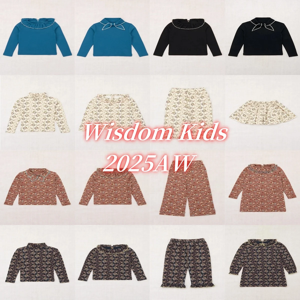 

Girls Long Skirt 2025 Autumn/Winter New Kid's Flower Lace Bottom Long Sleeve Clothes Top Long Pants