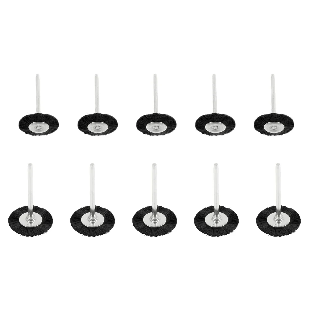 Accessories Nylon Brushes Polishing High Efficiency T Type Wire Brush 10 Pcs Black+Silver Coating Degreasing Burr