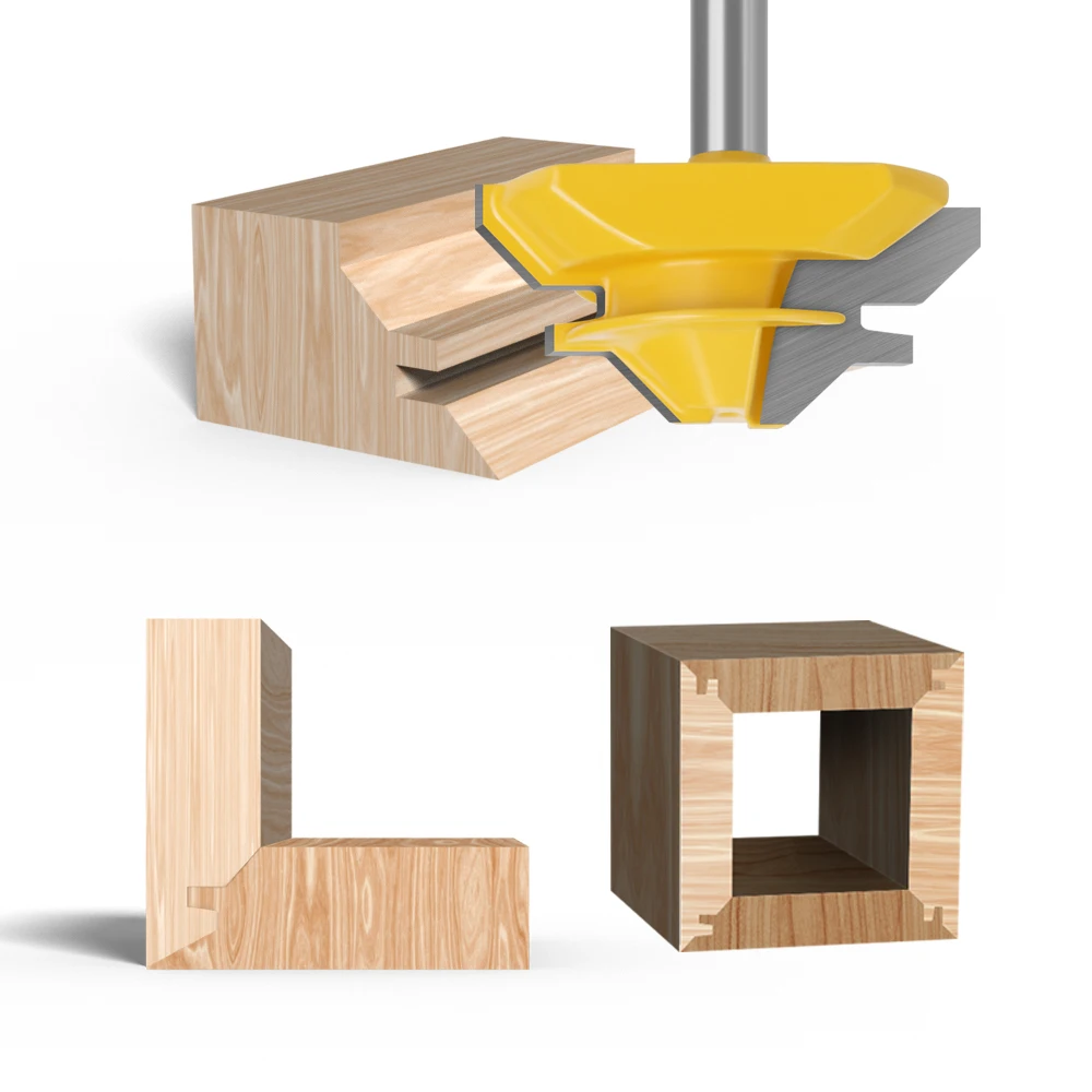 Imagem -06 - Grau Bloqueio Miter Router Bit Estoque Tenon Cutter Ferramentas para Trabalhar Madeira Bit de Madeira 1pc 1pc Mc03135 Lavie45