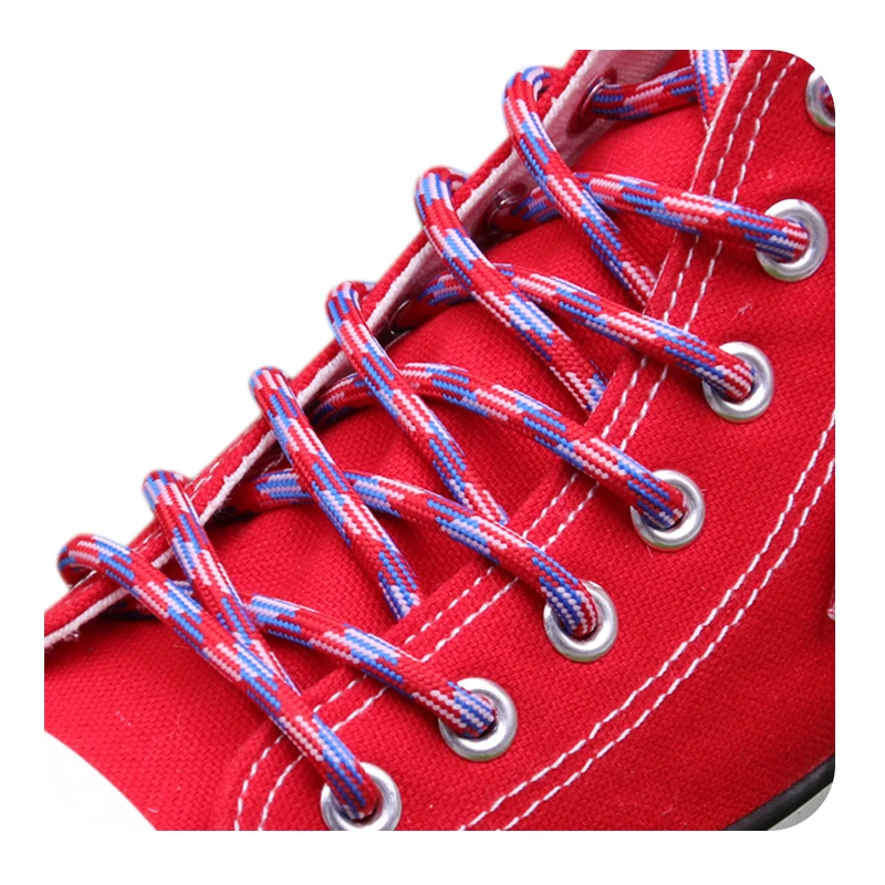 Weiou Personality Shoelaces 4.5 MM Round Polyester Three Twill Laces Man Women  Casual Shoestrings For Leisure Running Sneakers