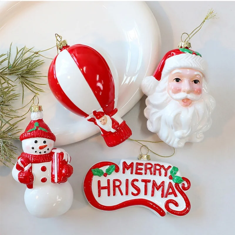 

2Pcs Snowman Santa Christmas Balls Ornaments Xmas Tree Hanging Bauble Pendant Christmas Decor For Home New Year Party Navidad
