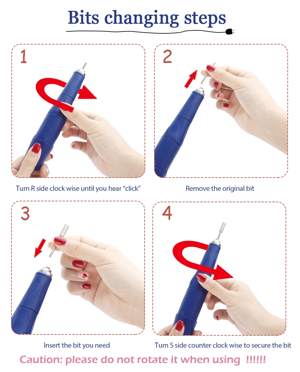 強力な 210 105L ネイルドリル 65 ワット 35000 死んだマニキュアを削除するための電気ネイルドリルフライスマニキュアマシンポリッシュ E ファイルドリル