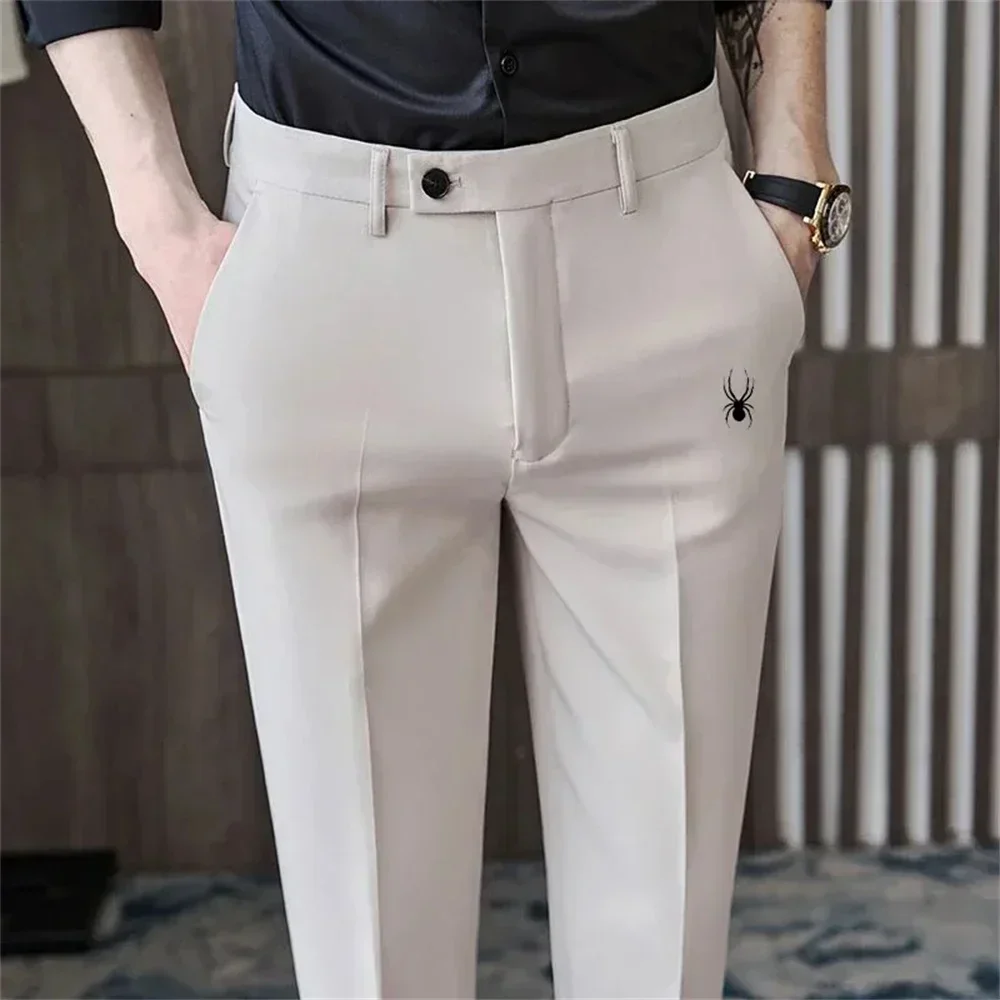 

Golf Trousers Men Slim-fit Drape Casual Suit Trousers Men Korean Version Slim-fit Elastic Skinny Golf Sports Trousers Ninth Pant