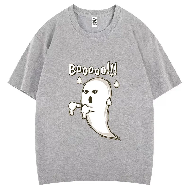 مضحك بو الجمجمة وغيبوبة القطن تي شيرت الفكاهة نمط قصيرة الأكمام س الرقبة قمم مريحة أزياء شعبية محب الشارع الشهير #6
