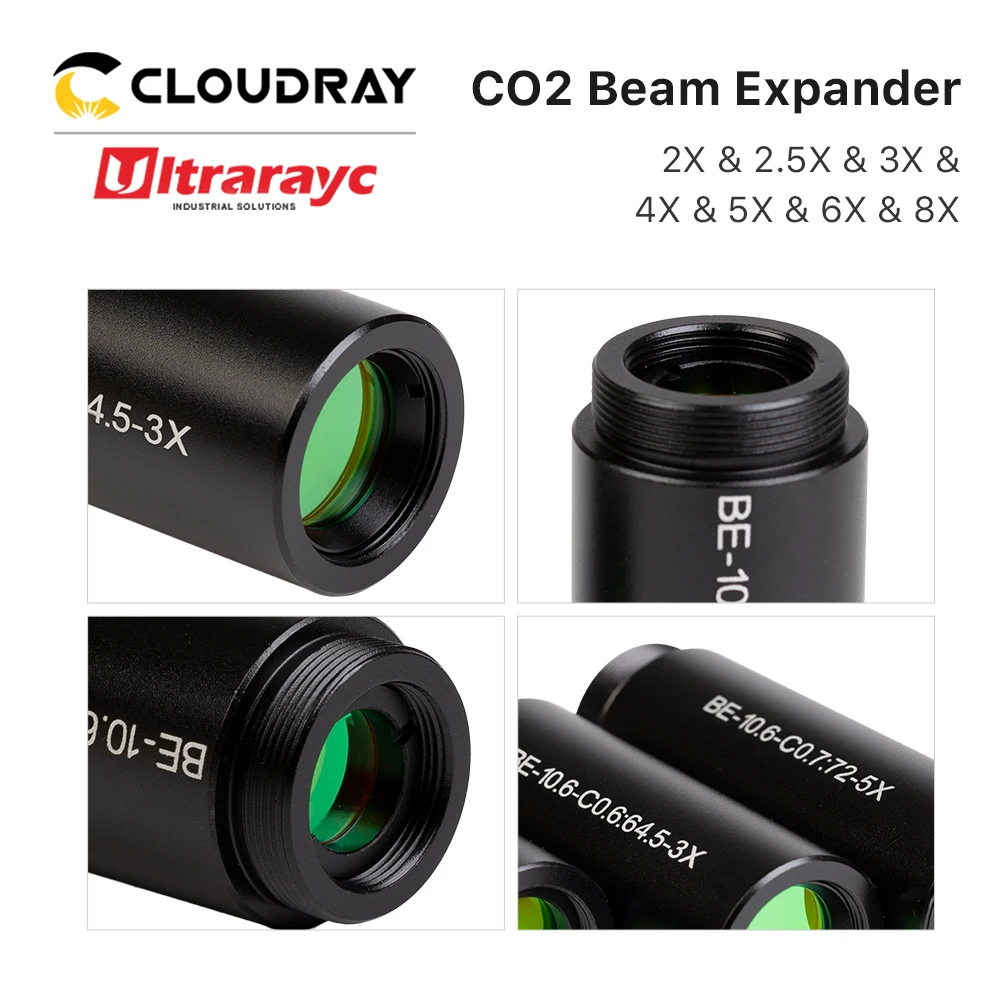 Ultrarayc CO2 10600nm Расширитель лазерного луча 1,5X 2X 2,5X 3X 4X Коэффициент расширения M22*0,75 Оптика объектива для машины лазерной маркировки