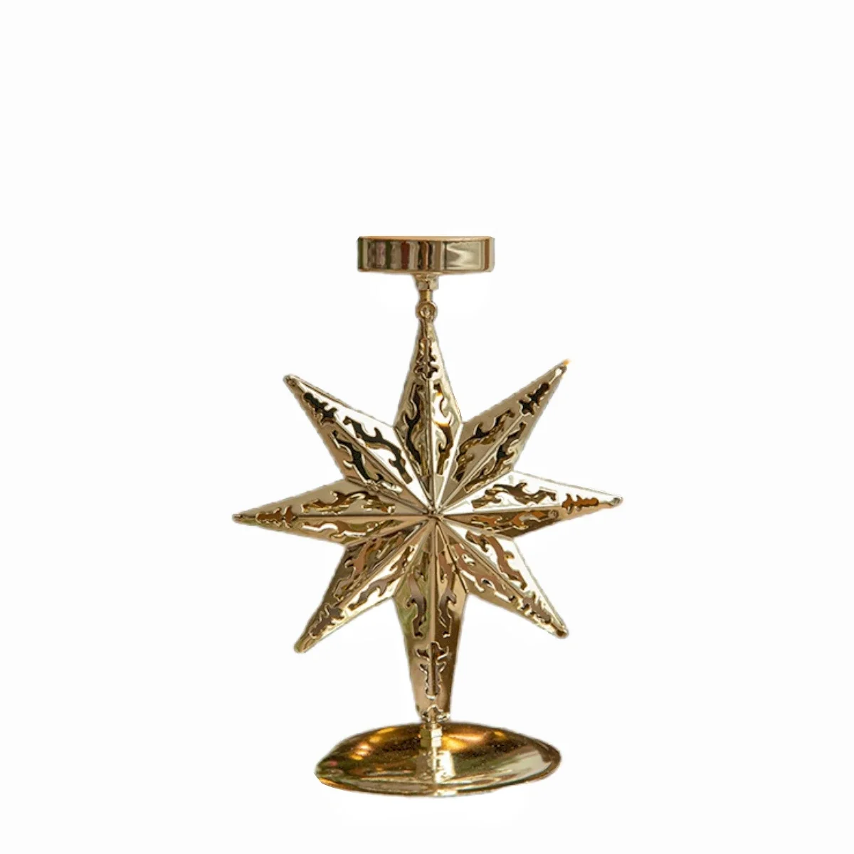 عيد الميلاد الحديد المطاوع الشمعدان السنة الجديدة الجدول الحلي سانتا كلوز ندفة الثلج ستار الأيائل شمعة حامل عيد ميلاد سعيد ديكور الهدايا #2