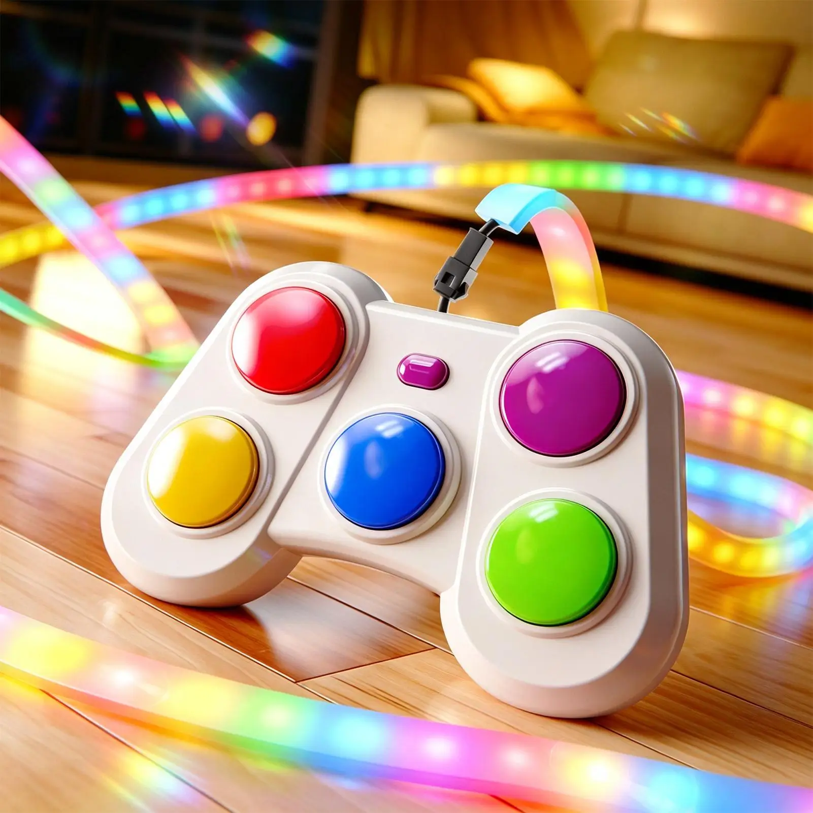  Educational Toys Music Light Rhythm Puzzle Game Machine Reaction Color Matching Belt Sensory Table Game Gift Color
