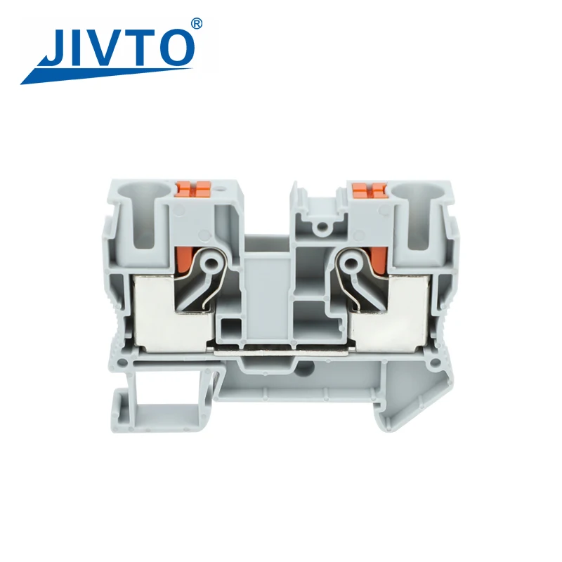 

5 PCS PT10 Push-in Terminal Block Din Rail Wire Electrical Connector 10mm² Spring Screwless Feed-Through Strip Plug PT-10