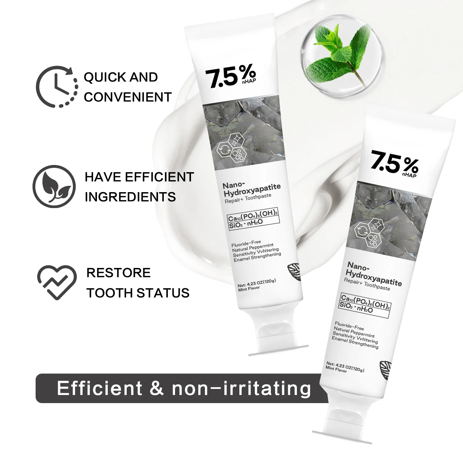120g Nano Hydroxyapatite Toothpaste Remover Coffee/Tea Stain Improve Bad Breath Prevent Caries Fresh Breath Teeth Dental Care