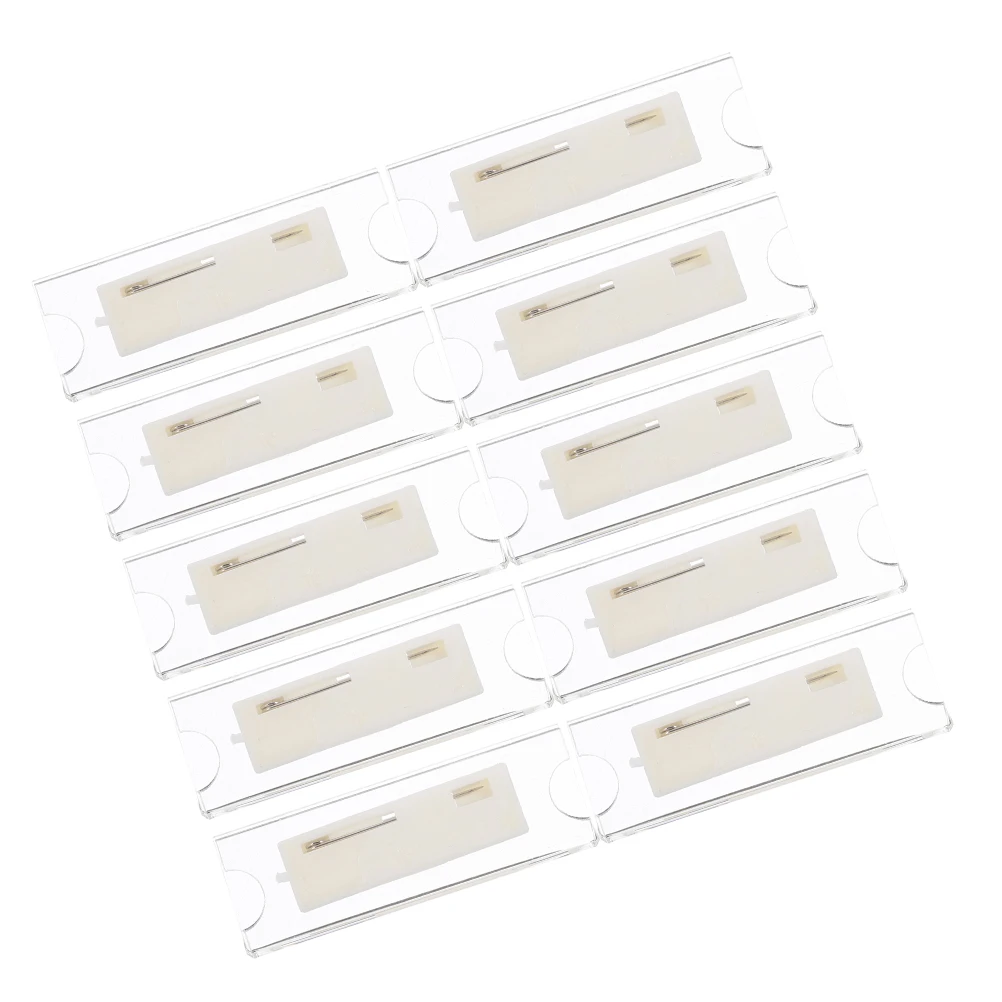 

10pcs Acrylic Insert Card Badge Holder Id Sleeve Label Student Hotel Case Practical Work Uniform Officer Identity