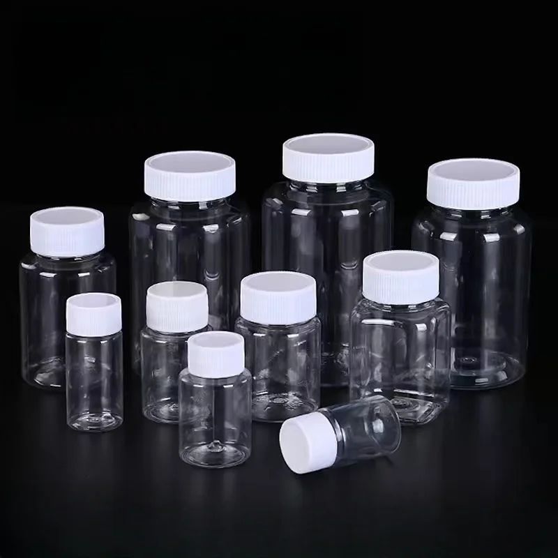 20/50/100pcs 15/30/50/100/500ml Transparent Jar Plastic Sorting Bottle PET Wide Mouth Sealed Sampling Bottle Wholesale